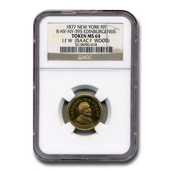 1877 New York Token MS-64 NGC (R-NY-NY 395 Edinburgensis) 1877 New York Token MS-64 NGC (R-NY-NY 395 Edinburgensis)